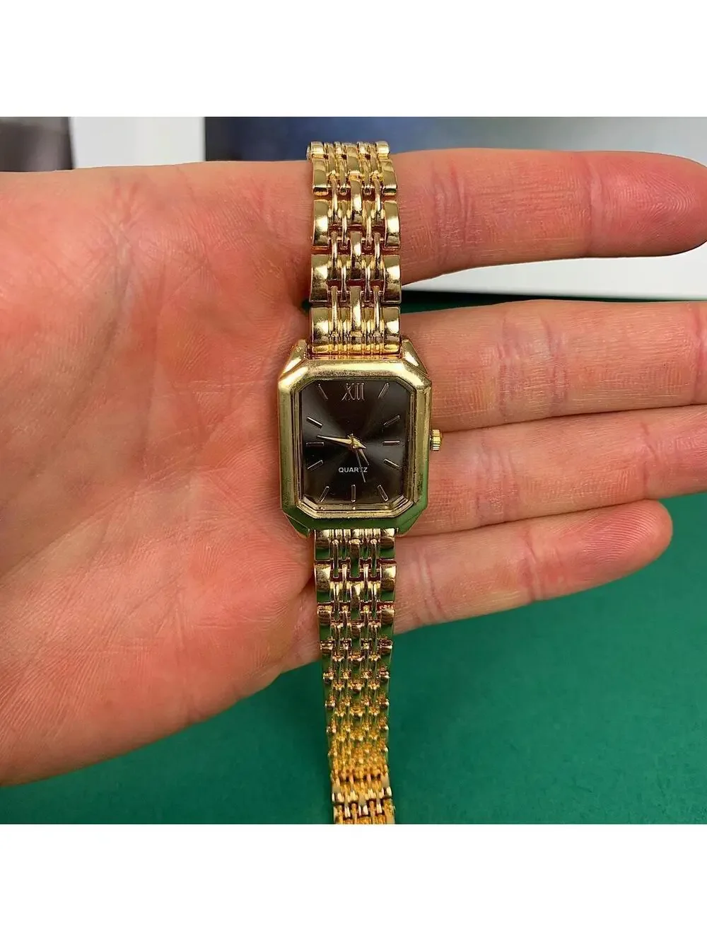Rectangular Gold and Black watch
